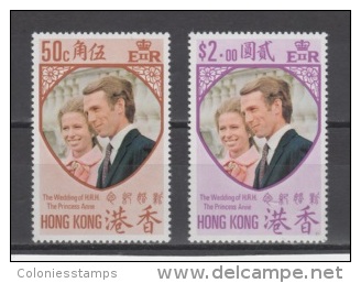 (S0542) HONG KONG, 1973 (Princess Anne´s Wedding). Complete Set. Mi ## 282-283. MNH** - Unused Stamps