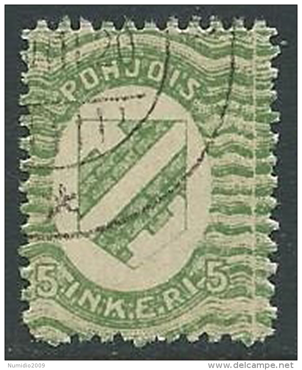 1920 FINLANDIA INGRIA USATO 5 P - VA7-4 - Local Post Stamps