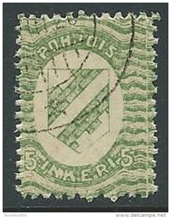 1920 FINLANDIA INGRIA USATO 5 P - VA8-2 - Local Post Stamps