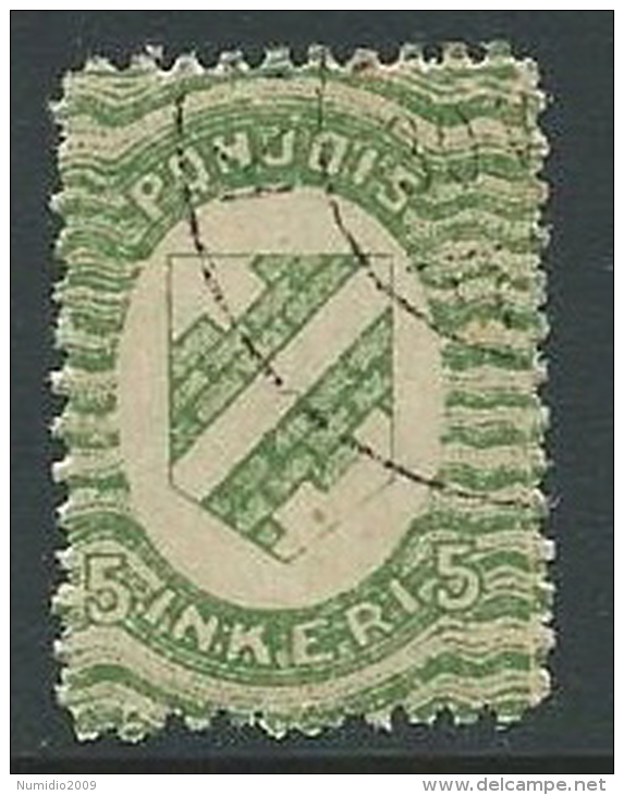 1920 FINLANDIA INGRIA USATO 5 P - VA8-3 - Local Post Stamps