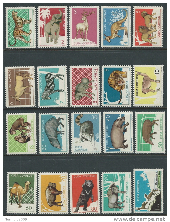 1964 CUBA HAVANA ZOO 20 VALORI MNH ** - VA48-2 - Nuevos