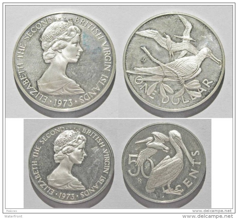 BRITISH VIRGIN ISLANDS - First Coinage Year 1973 Set 5 Coins PROOF (see Description) - Mintage 181,000 - Kolonies