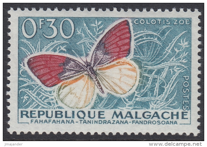 Madagascar 1960 Definitive: Butterfly (Colotis Zoe). Mi 445 MNH - Schmetterlinge