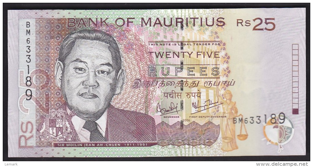 Mauritius 25 Rupees 2006 P49c UNC - Maurice