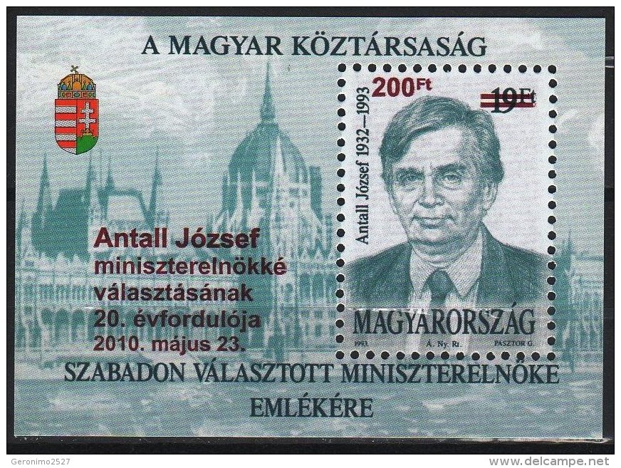 HUNGARY 2010 PEOPLE Famous Hungarians JOZEF ANTAL (Overprinted) - Fine S/S MNH - Nuevos