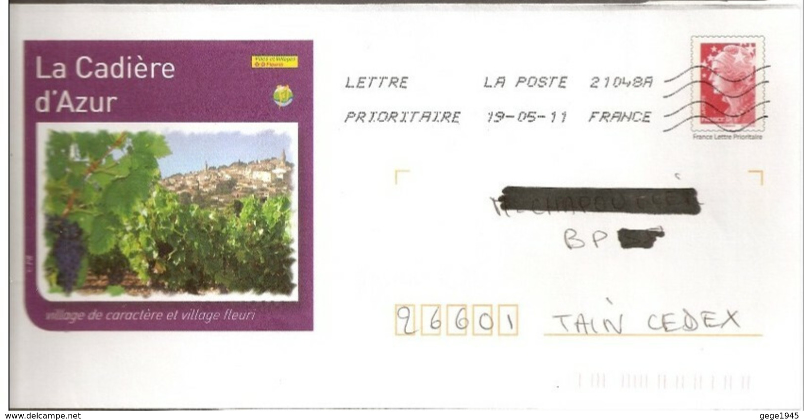 Lettre  PAP  De " La Cadière D'Azur " ( 83 )  Du 19 - 05 - 2011  Sur Facsimilé  N° 4230  Ou  4413 - PAP: Ristampa/Beaujard