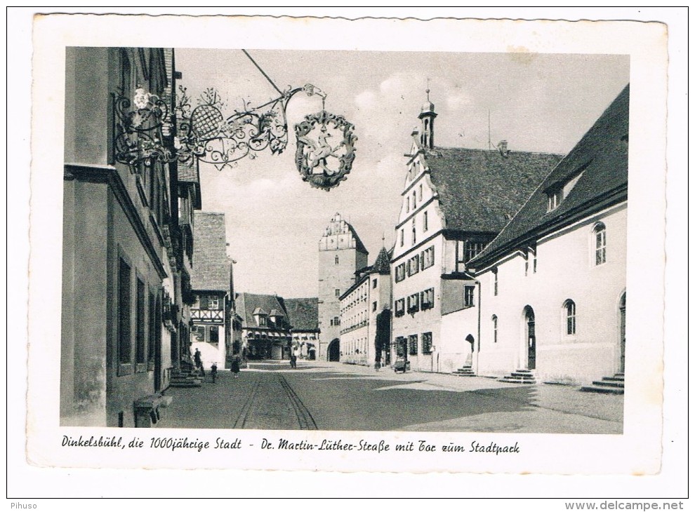 D5416      DINKELSBÜHL : Dr. Martin Luther Strasse Mit Tor Züm Stadpark - Ansbach