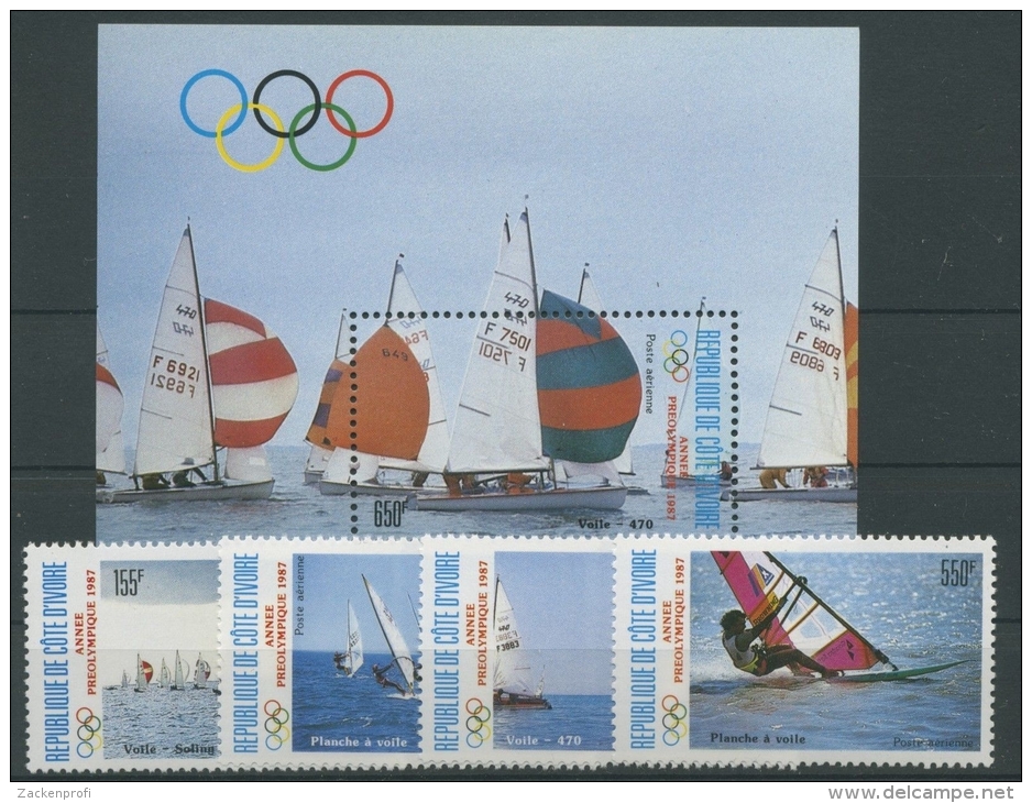 Elfenbeinküste 1987 Olympiade 950/53 Block 29 Postfrisch (R4722) - Côte D'Ivoire (1960-...)