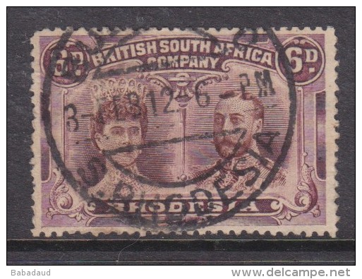 RHODESIA BSACo, 1910 6d Brown &amp; Purple, Perf 14, Used - Southern Rhodesia (...-1964)