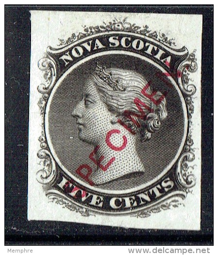 NOVA SCOTIA  Specimen Plate Proof On India Paper  Unitrade   10TCiv  SPECIMEN Type D  Superb Copy - Unused Stamps