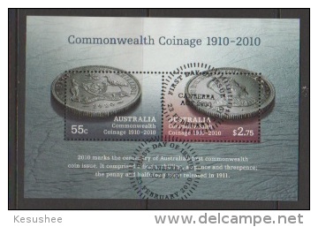 AUSTRALIEN 2010  100 JAHRE COMMONWEALTH MUNZEN Mi BLOCK 97 GESTEMPELT - Usati