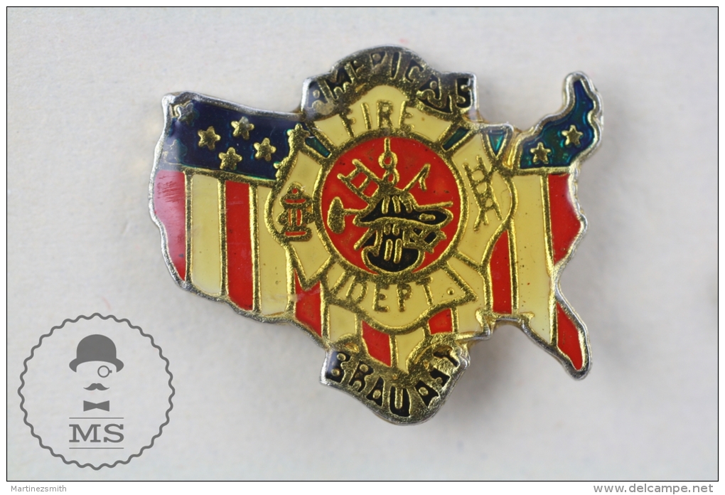 America´s Fire Department - Fireman/ Firefighter Pin Badge #PLS - Bomberos