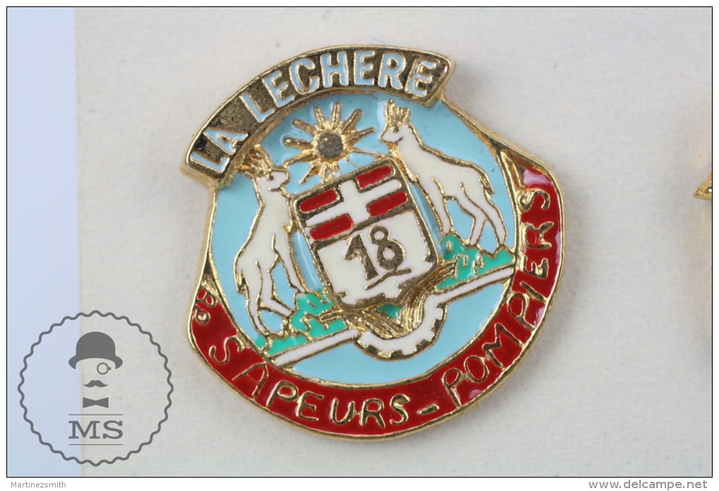 Sapeurs Pompiers La Lechere France - Fireman Firefighter - Pin Badge #PLS - Bomberos