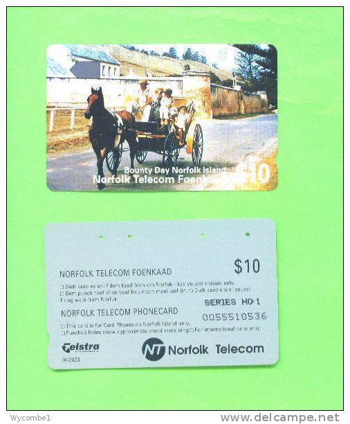 NORFOLK ISLAND - Magnetic Phonecard/Bounty Day - Norfolk Island