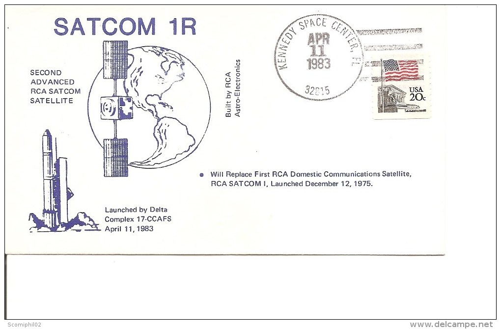 Espace -Satellites - SATCOM 1R ( Commémoratif Des USA De 1983 à Voir) - Stati Uniti