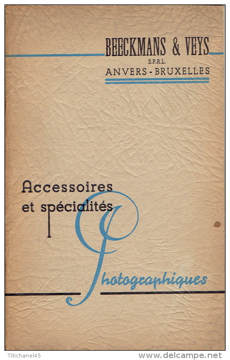 Catalogue 1939 Accessoires Et Spécialités Photographiques BEECKMANS & VEYS - ANTWERPEN - BRUXELLES - Appareils Photo