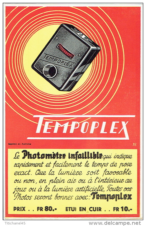 Affichette Le Photomètre Infaillible "TEMPOPLEX" - Appareils Photo