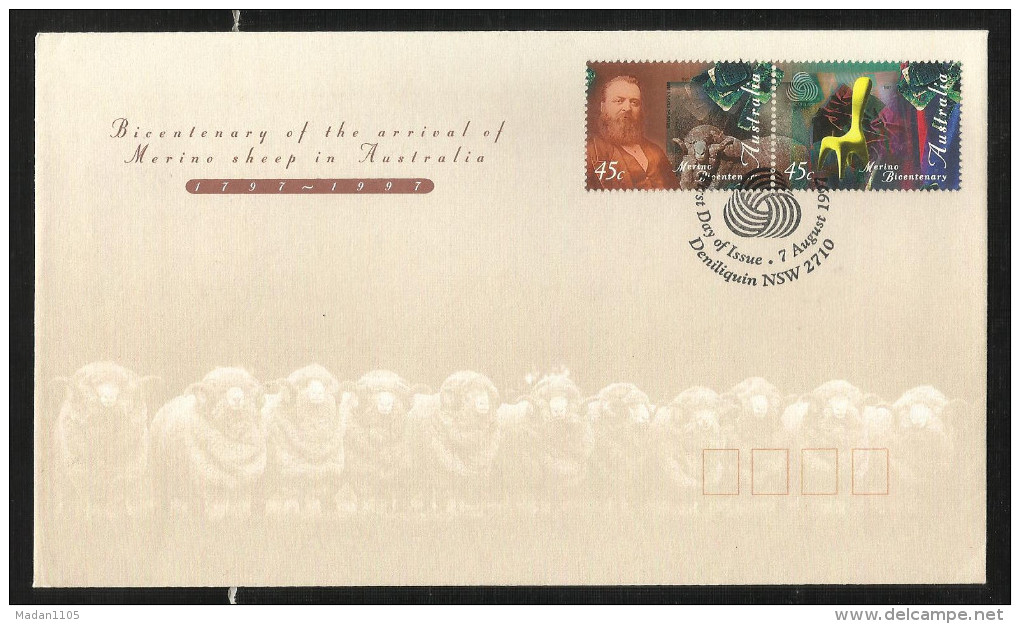 AUSTRALIA, 1997,  Bicentenary Of The Arrival Of Merino Sheep In Australia, Deniliquin, NSW, POST COVER - Brieven En Documenten