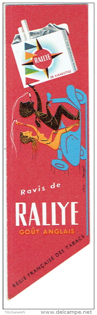 Marque-pages Publicité Pour Les Cigarettes GITANES Illustrée Par VILLEMOT & Les Cigarettes RALLYE Illustrée Par CARUGATI - Marque-Pages