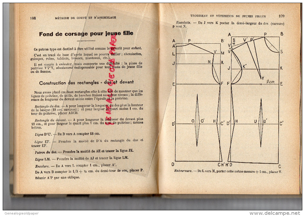 METHODE DE COUPE ET ASSEMBLAGE - C. CHAPUT - MODE COUTURE - LAYETTE- ROBE JUPE PANTALON BARBOTEUSE-1958 - Mode