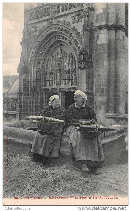 Poitiers    86    Marchandes De Cierges Devant Eglise A Ste Radegonde   (voir Scan) - Poitiers