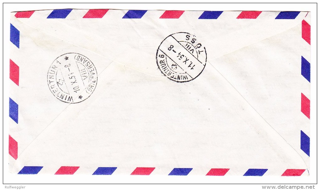 Guatemala Flugpost R-Brief 4.10.1954 Nach Winterthur Mit AK-Stempel - Guatemala