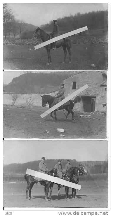 1914-1915 Meuse Saint-mihiel Ferme De Marsoupe Officiers Et Soldats Allemands à Cheval 7 Cartes Photos Ww1 Wk1 - War, Military