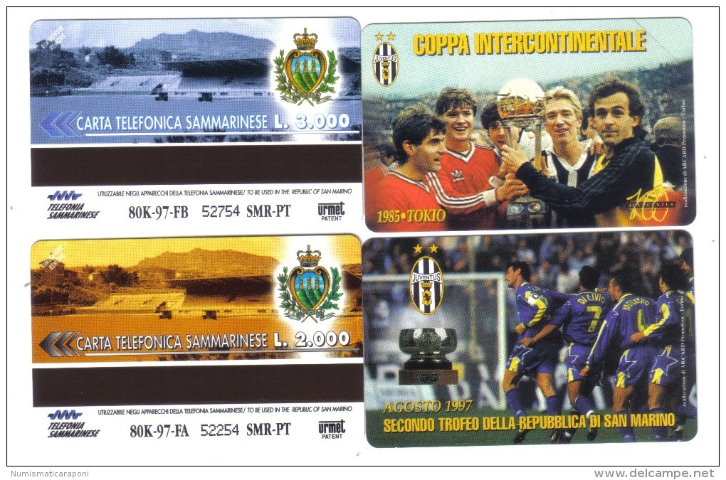 SAN MARINO Coppa Interncontinentale Tokio 1985 3000 Lire + Trofeo Della Repubblica 2000 Lire Juventus Nuove Cod.schede07 - San Marino