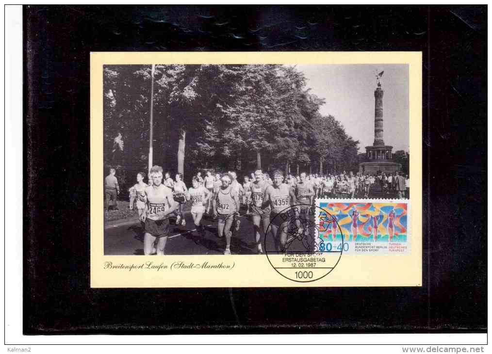 8969    -    STADT MARATHON      /      FDC    BERLIN    12.2.1987 - Maximum Cards