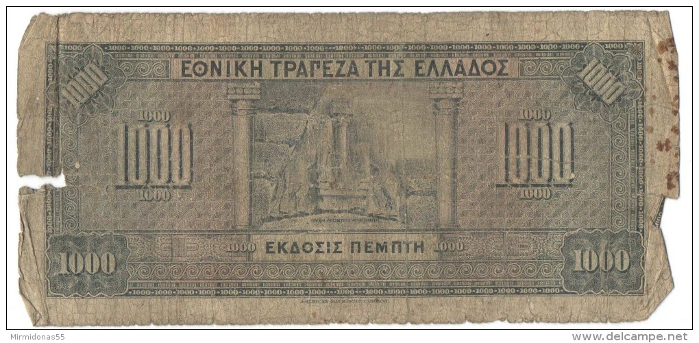 GREECE 1000 Drachmas 1926 (Grece, Drachmai, Drachmes, Griechenland, Griekenland, Grecia) - Greece