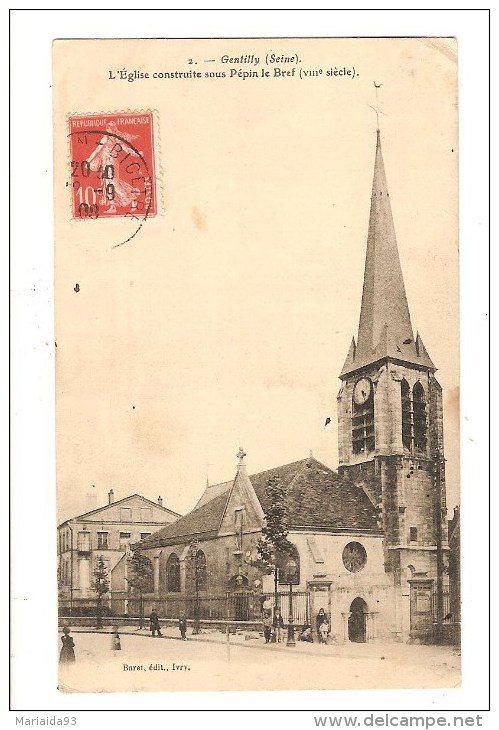 GENTILLY - VAL DE MARNE - L'EGLISE CONSTRUITE SOUS PEPIN LE BREF - Gentilly