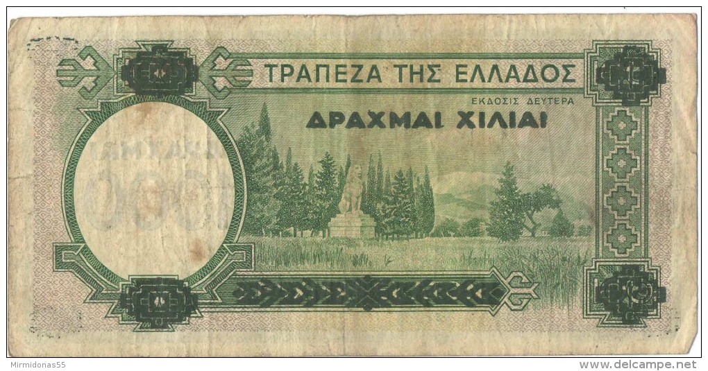 1000 Drachmas 1939 (Grece, Drachmai, Drachmes, Griechenland, Griekenland, Grecia) - Greece