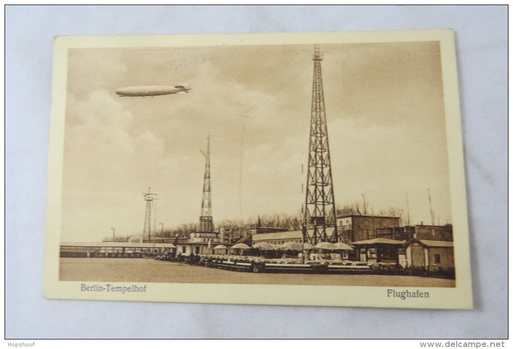 Pc Germany Flughafen Airport Berlin Tempelhof Zeppelin Luftschiff Heinkel 1929 - Zonder Classificatie