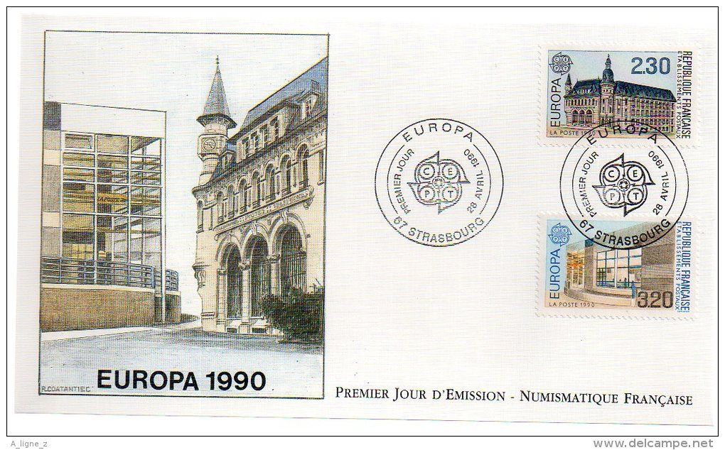 REF X6 FDC First Day Cover Premier Jour Europa 1990 - 1980-1989