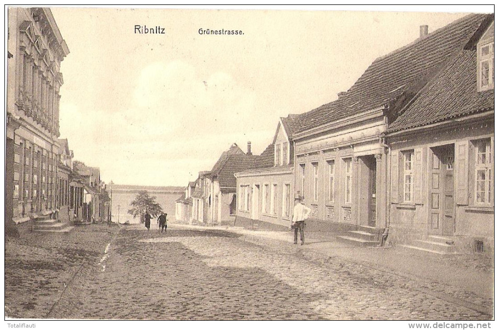 RIBNITZ Damgarten Grüne Strasse Belebt 31.7.1910 Gelaufen - Ribnitz-Damgarten