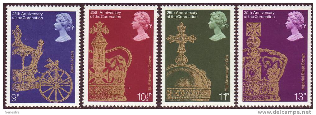 Grande-Bretagne - Y&T  864 à 867 (SG 1059 à 1062) ** (MNH) - Coronation - Unused Stamps