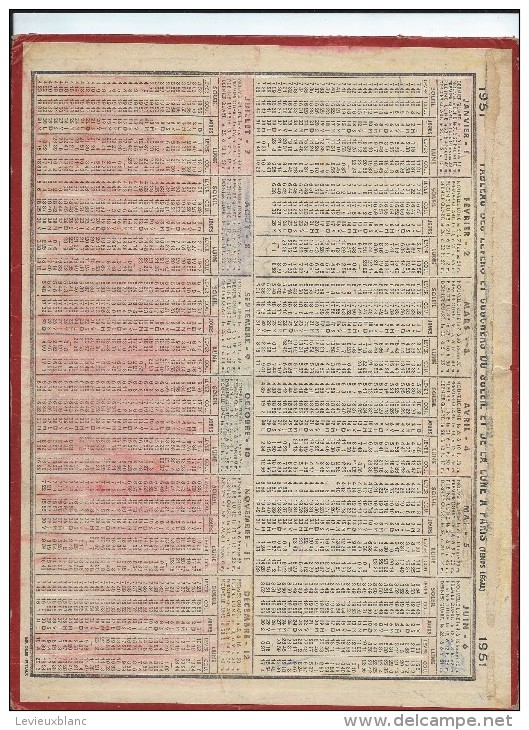 Calendrier/Postes Télégraphes  Téléphones /Almanach/La Prise Sera-t-elle Belle?//1951  CAL227 - Formato Grande : 1941-60