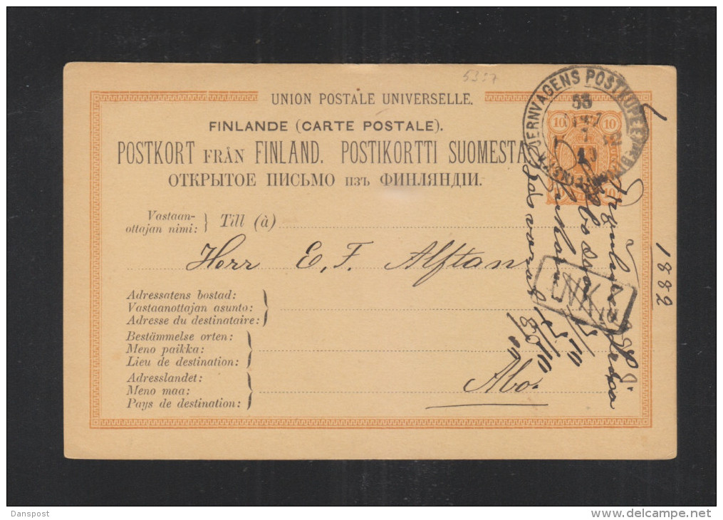 Finland Stationery 1882 Postkupee To Abo - Ganzsachen