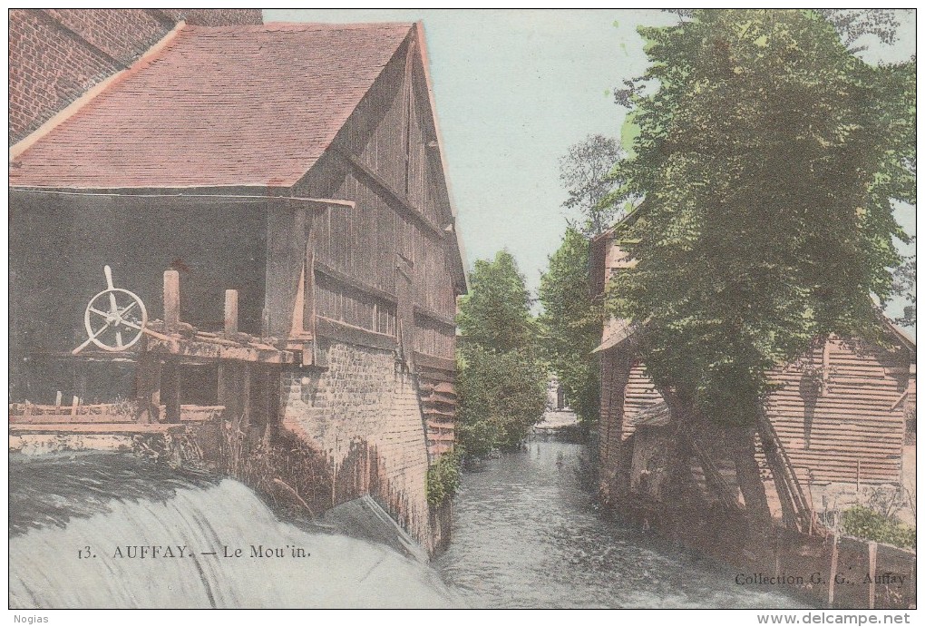 AUFFAY - LE MOULIN - TRES BELLE CARTE - COLORISEE -  TOP !!! - Auffay