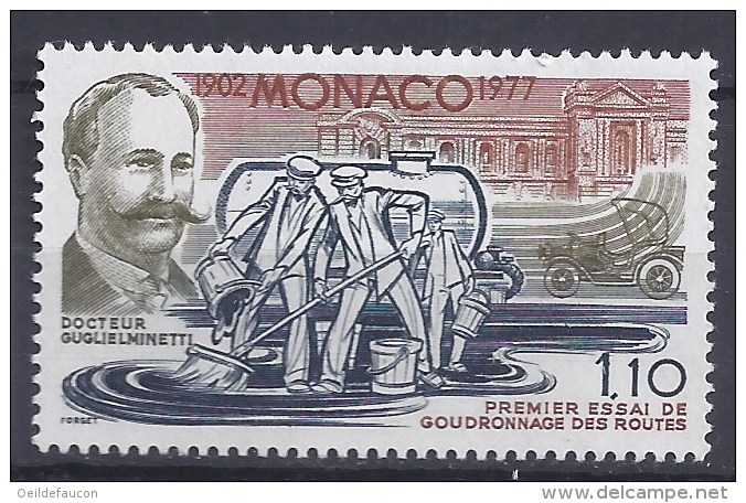 MONACO - Yvert - 1119** - Cote 1 € - 75e Anniversaire Du Premier Goudronnage Des Routes  + Dr Guglielminetti - Other & Unclassified