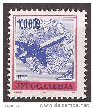 1993  2606 A  JUGOSLAVIJA JUGOSLAWIEN FREIMARKE FLUGZEUG   K 13 1-4   MNH - Nuovi