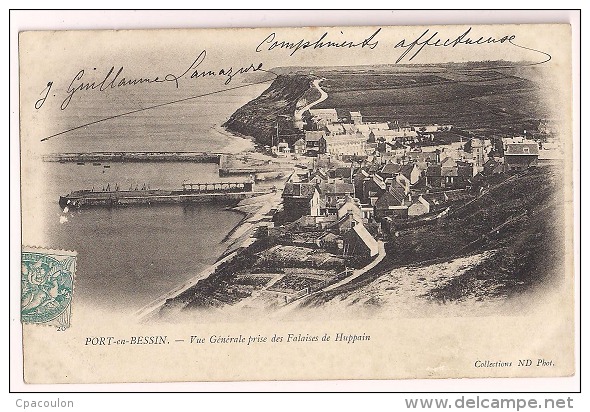 Port-en-Bessin - Vue Générale Prise Des Falaises De Huppain [12496B14] - Port-en-Bessin-Huppain