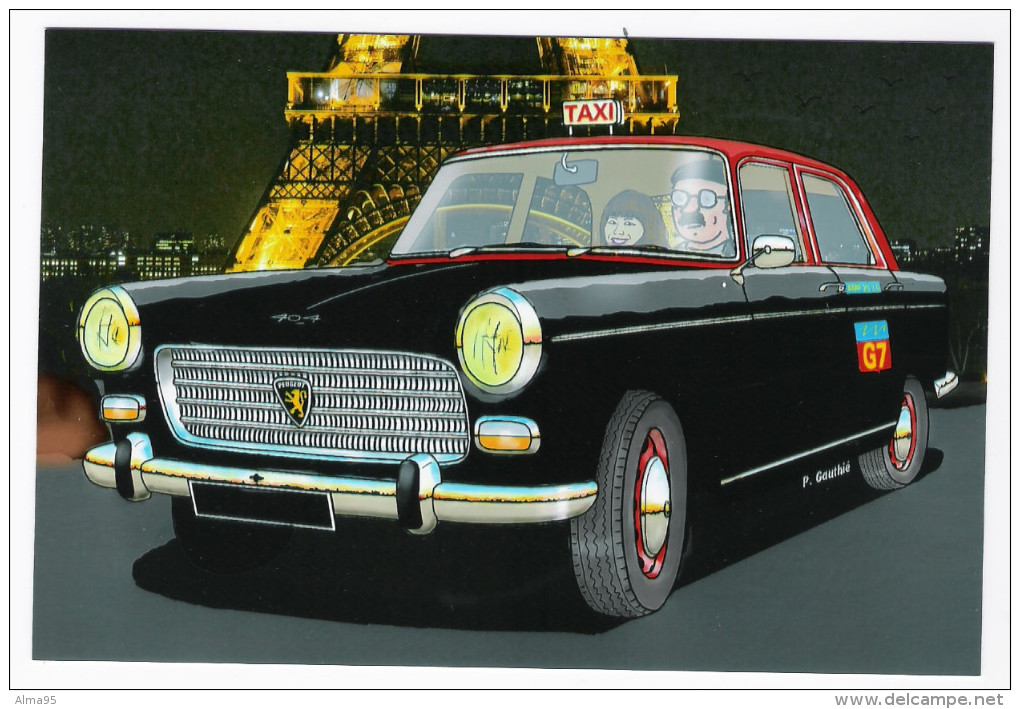 CPM - ILLUSTRATEUR - Pierre GAUTHIE - AUTOMOBILE - TAXI G7 - PEUGEOT 404 TAXI PARISIEN 1960 - Autres & Non Classés