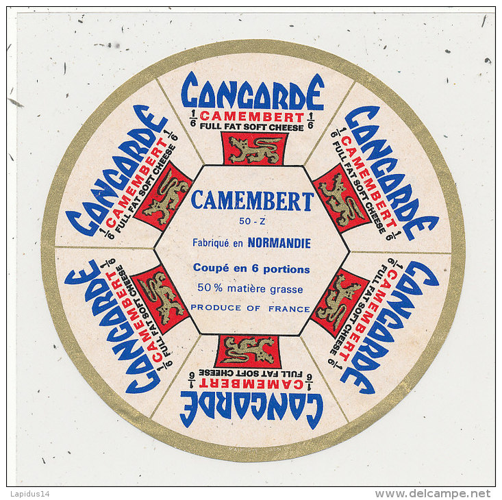 L 831 /   ETIQUETTE DE  FROMAGE -    CAMEMBERT  6 PORTIONS CONCORDE  50 Z   FAB. EN NORMANDIE - Cheese