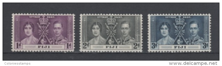 (S1325) FIJI, 1937 (King George VI. Coronation). Complete Set. Mi ## 89-91. MNH** - Fidji (...-1970)