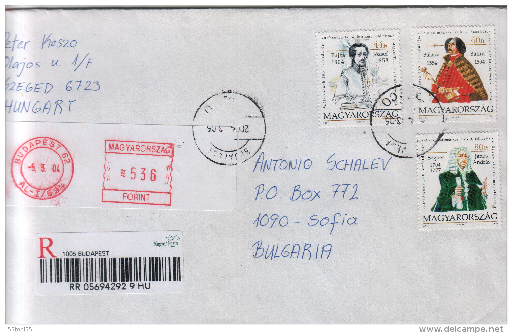 R-envelope / Cover ) Hungary /  BULGARIA - Briefe U. Dokumente