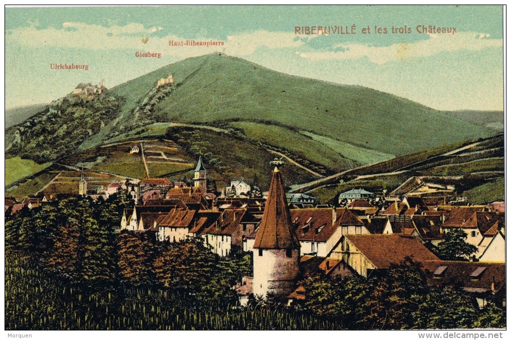 14245. Postal RIBEAUVILLÉ  (haut Rhin) Alsace. Les Trois Chateaux - Ribeauvillé