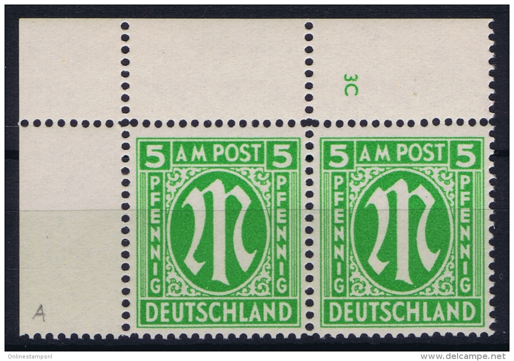 Bizone  Bogenecke Mit Plattenummer Mi Nr 12 Fy  MNH/**/postfrisch - Neufs