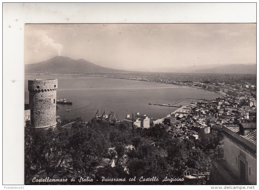 Castellammare Di Stabia, Panorama Col Castello Angioino. Non Viagg. Anni 50 - Castellammare Di Stabia