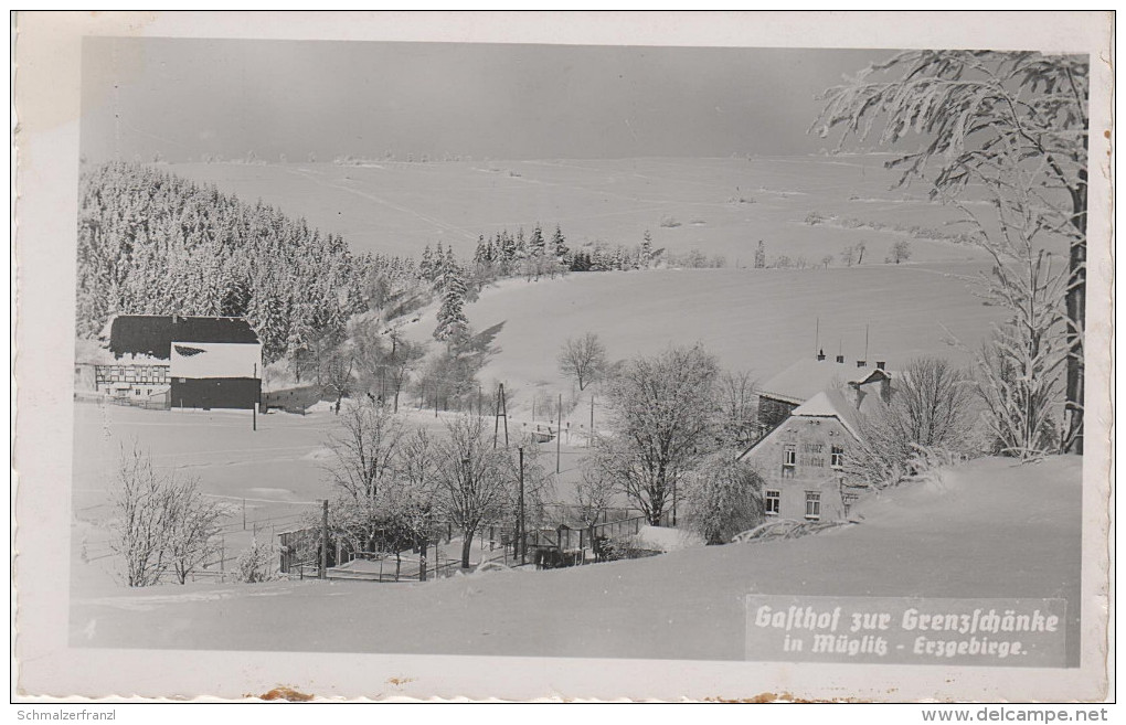 AK Müglitz Gasthof Grenzschänke Winter Bei Lauenstein Geising Gottgetreu Fürstenau Fürstenwalde  Adolfsgrün Voitsdorf - Lauenstein